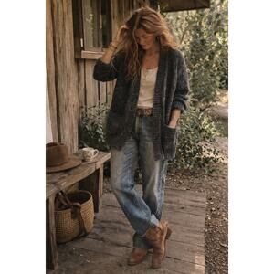 Ralph Lauren Denim & Supply Cotton Cardigan Oversized Sweater Small Gray Grey